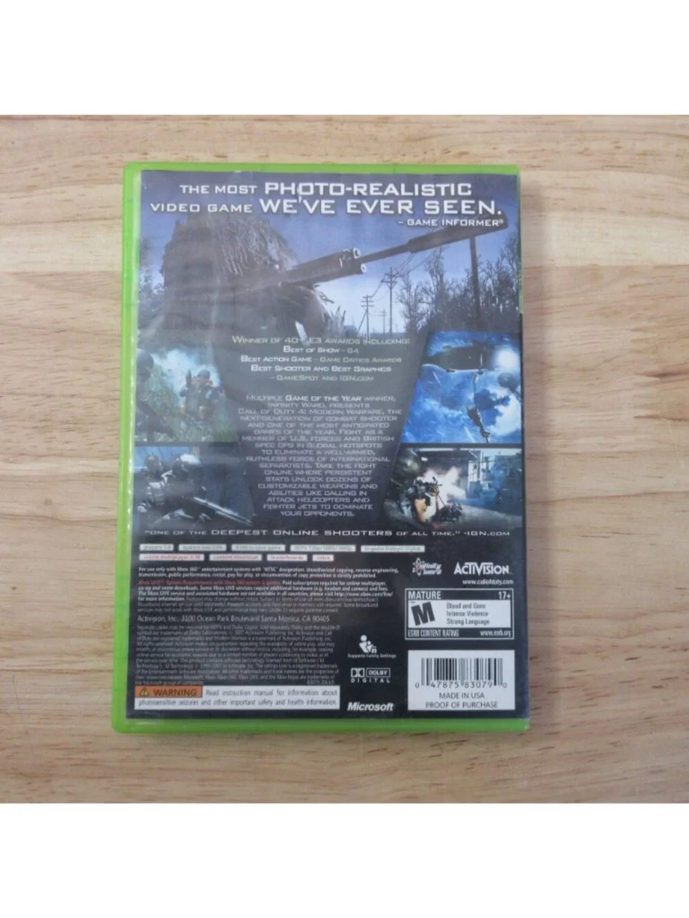 Call of Duty 4: Modern Warfare (Microsoft Xbox 360, 2007) - No Manual